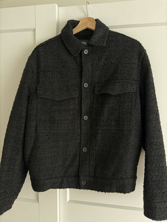 Zara Black Textured Overshirt Jacket – Size S