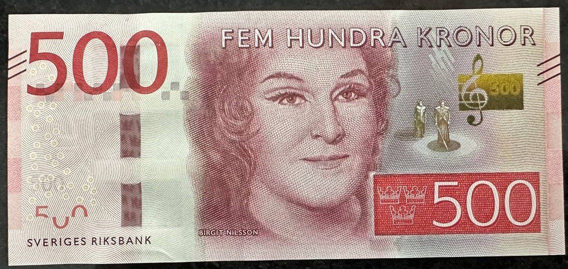 Banconote: Schwedische 500 Kronen Note - Birgit Nilsson, Top Zustand – Usato da Beringen venduto da Mantafisch1