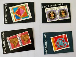 4 Markenheft 1991 1992 1994 1995  Pro Patria  ATg Stempel