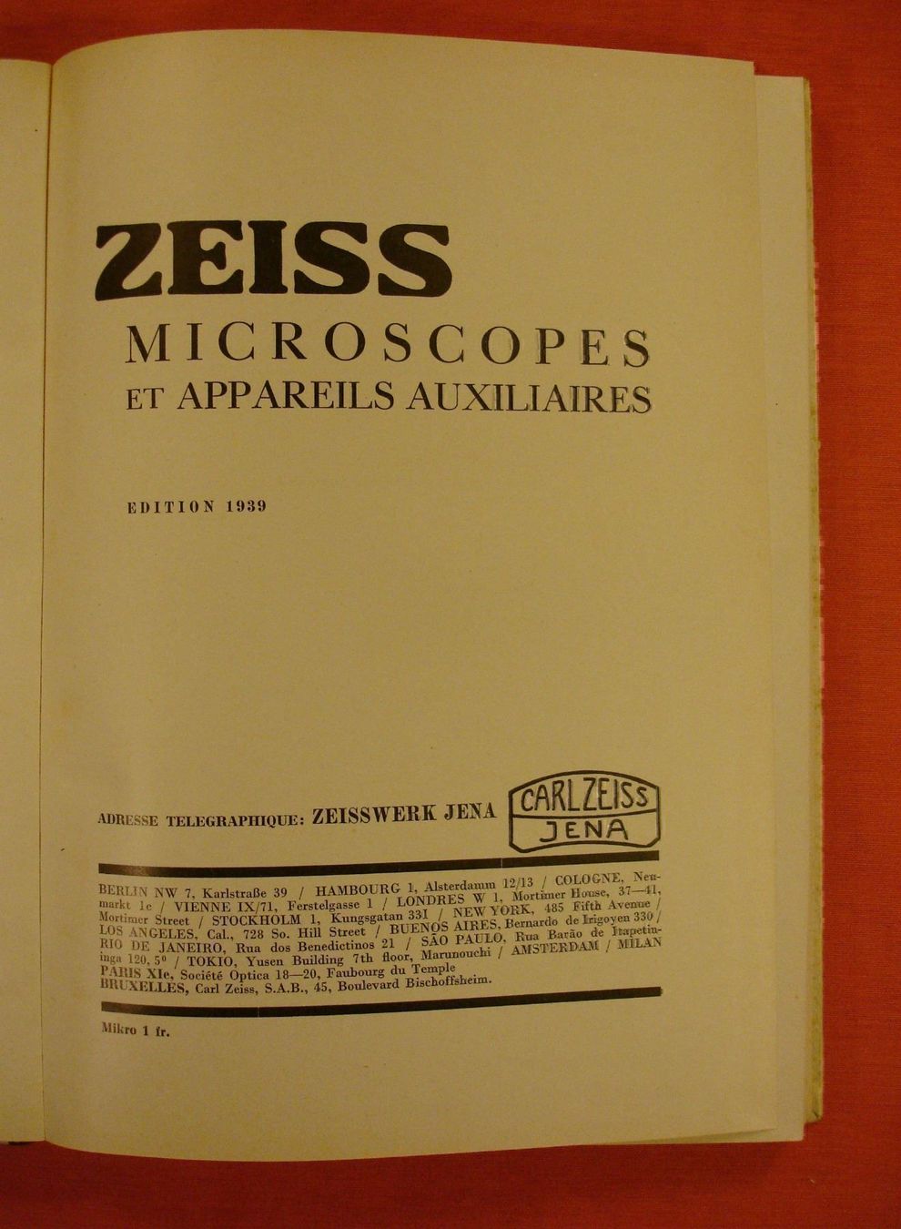 Bücher: MICROSCOPES MIKROSKOPE CARL ZEISS 1939 – Gebraucht aus Grüningen von Kartensammler 3