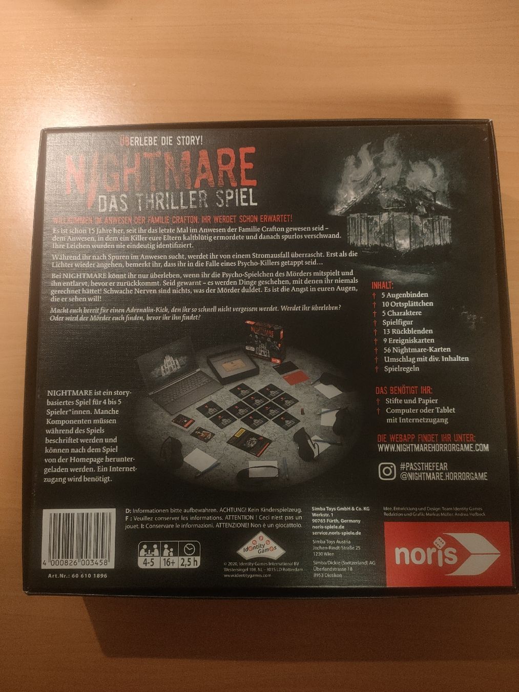 Giochi: Nightmare - Das Thriller Spiel – Usato da Zürich venduto da choesi 1
