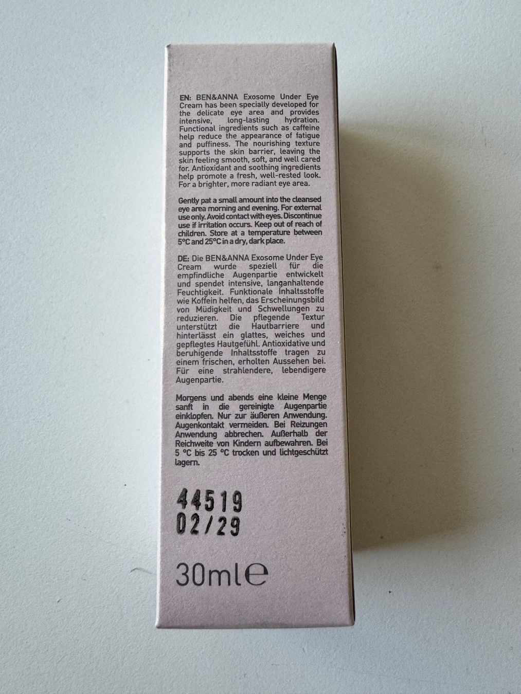 Cream Gesichtspflege: Ben + Anna under eye cream – Neu und originalverpackt aus Zürich von Lionsands 1