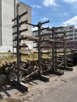 Zwei Stück Kragarmregale, Stahl gebraucht (1.4m & 2.7m)