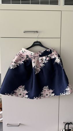 Justo Woman Rock, Grösse 38, marine mit Blumenmuster