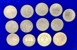 15 Stk. Jugoslawien Dinar Münzen Sammlung guter Zustand