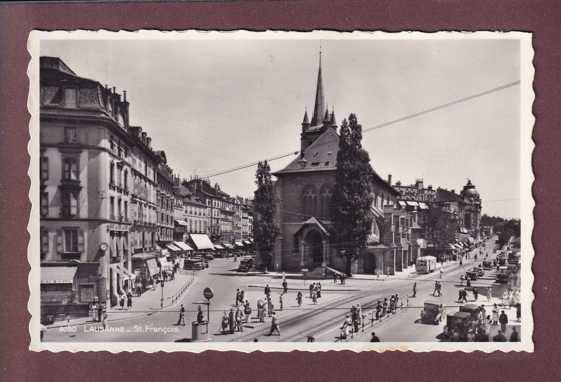 Cartoline postali: LAUSANNE - St. François - 1951 – Usato da Pully venduto da nicecards