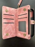 Neuwertige Handyhülle für iPhone 14 Pro, Kunstleder rosa