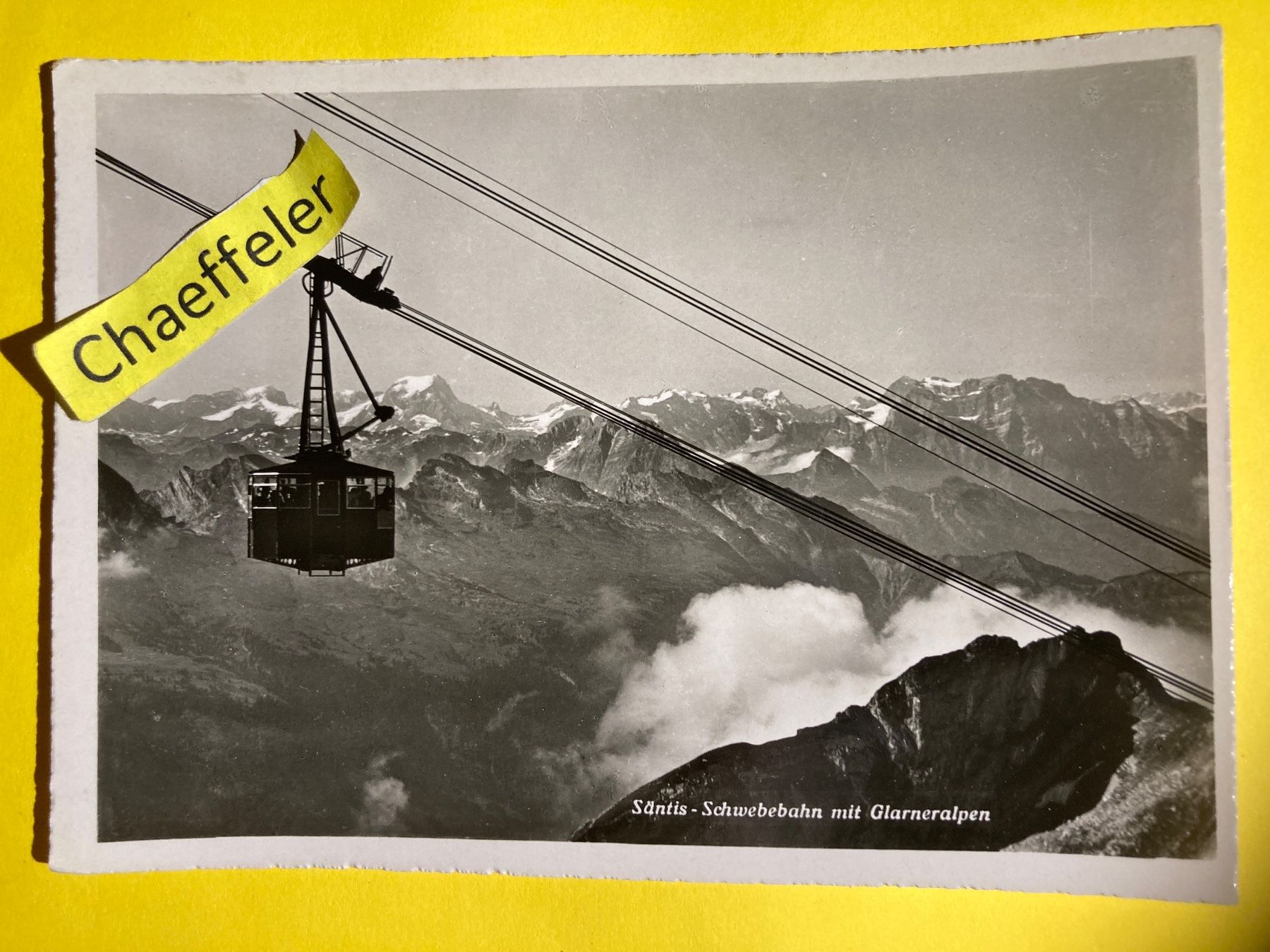 Ansichtskarten: Säntis - Schwebebahn mit Glarneralpen – Gebraucht aus Zürich von Chaeffeler