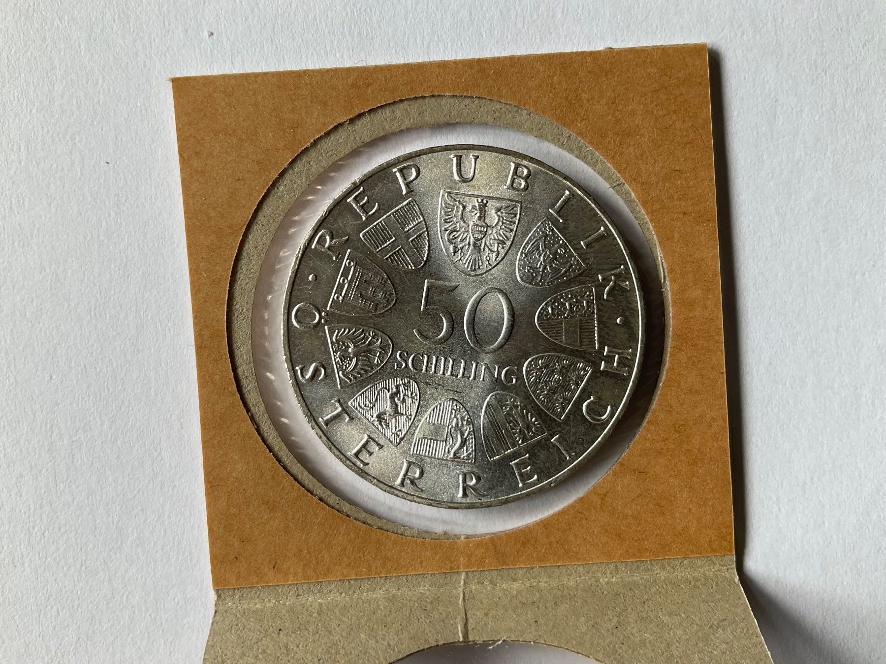 Tutti le monete: 50 Schilling Silber 1973 : Dr. Theodor Körner – Usato da Kreuzlingen venduto da tummetott71 1