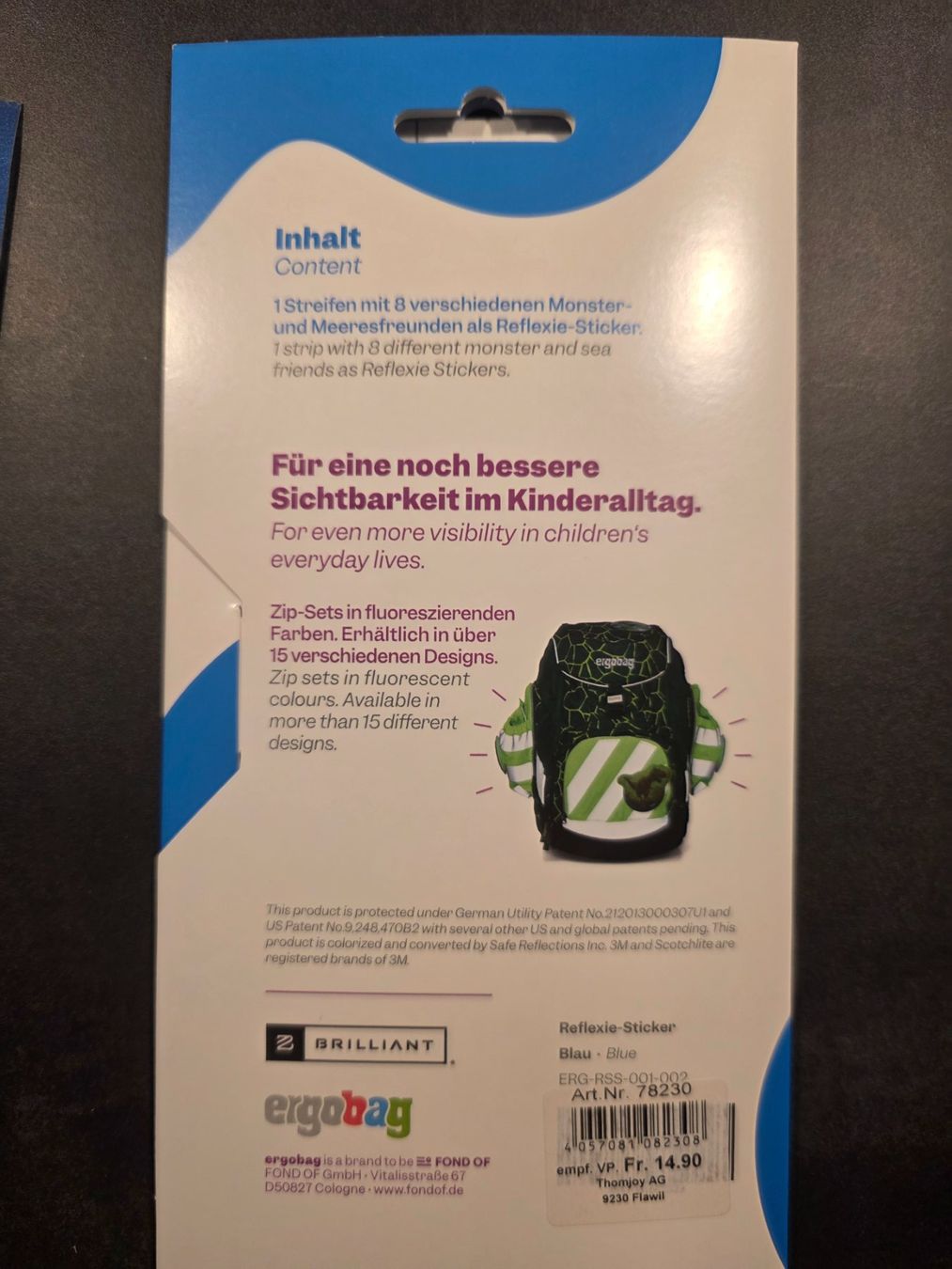 Sticker: Ergobag Reflektoren Sticker Blau Neu Schulsack Accessoires – Nuovo e nell'imballaggio originale da Kandersteg venduto da nvo_65py 1