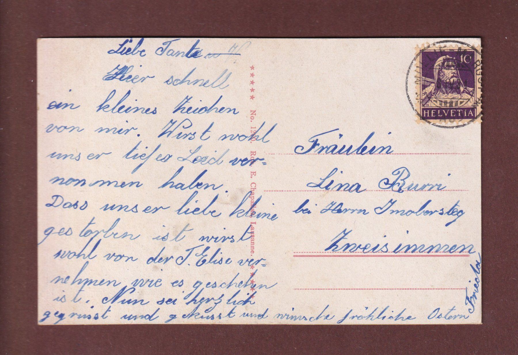 Cartoline postali: TOUR DE GOURZE - 1931 – Usato da Pully venduto da nicecards-shop 1