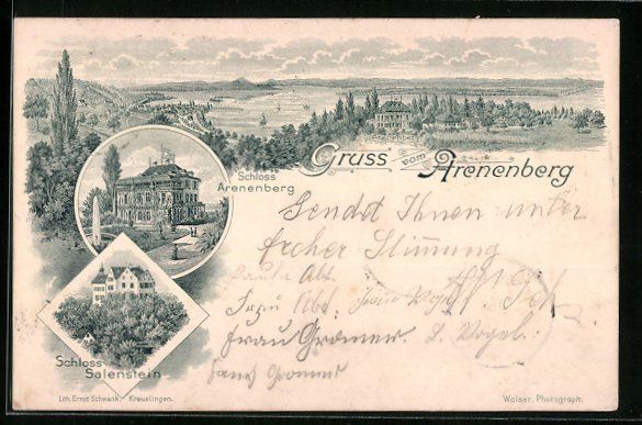 Ansichtskarten: Litho Arenenberg, Teilansicht, Schloss A – Gebraucht aus Berlin von bartko-reher