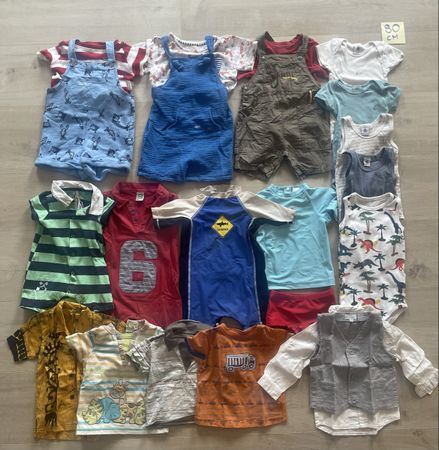 22-tlg. Sommerpaket Baby Junge Gr. 80 – Latzhose, Body
