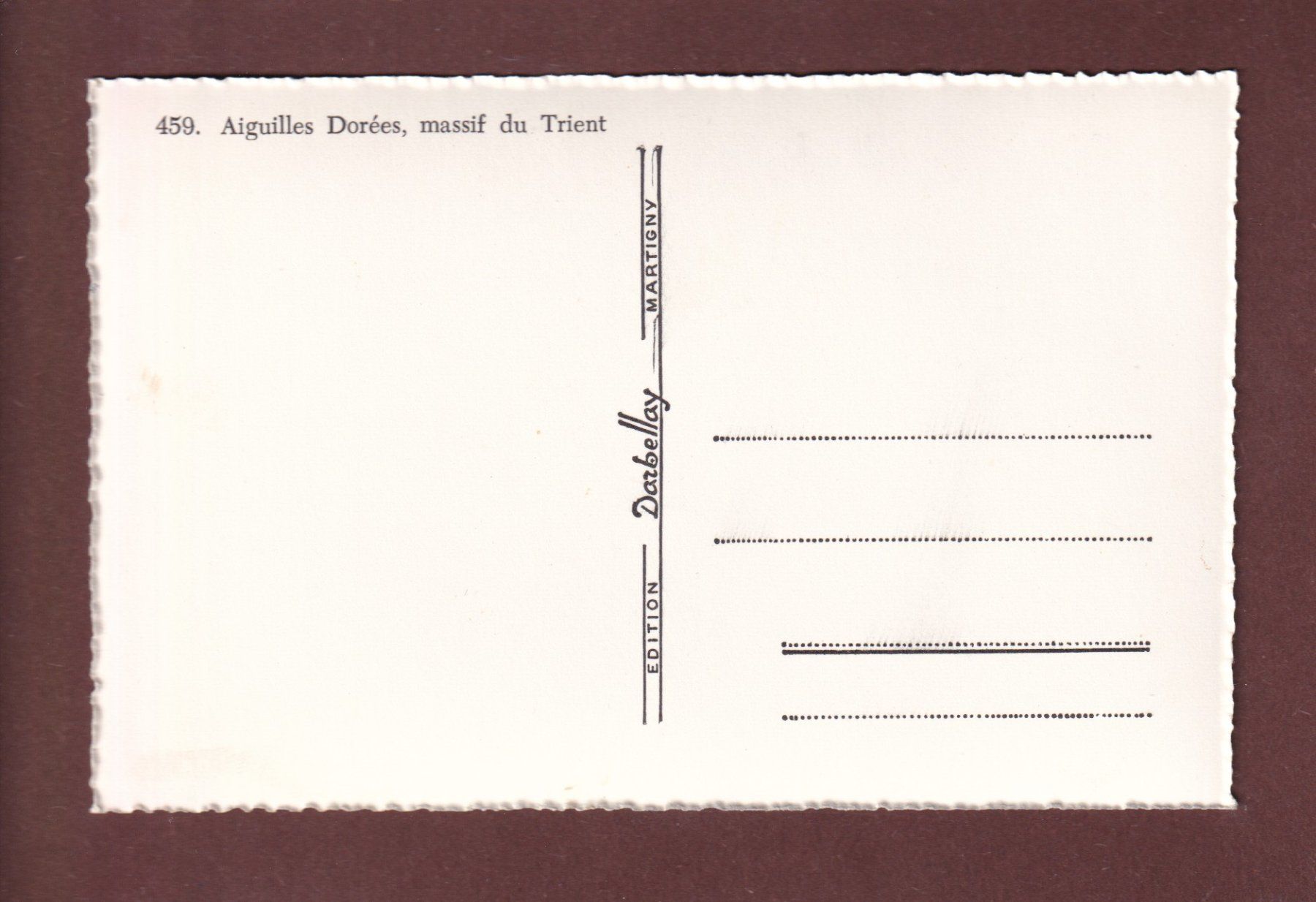 Cartoline postali: Massif du TRIENT - Aiguilles dorées – Usato da Pully venduto da nicecards-shop 1