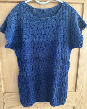 Handgestrickter Kurzarm-Pully Gr 36/38