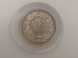 (1987) Schweiz, 1 Franken 1903, top stgl, in Dose