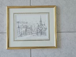 Stichbild Altes Schulhaus Bennau vor dem Abbruch 1994
