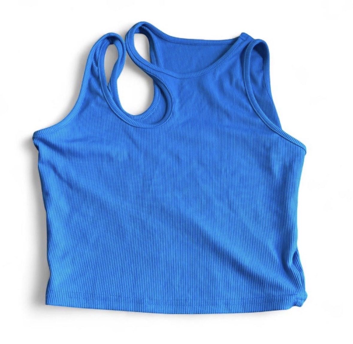 Tops: Blaues geripptes Top – D'occasion à Lausen par sineri