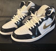 Nike Air Jordan 1 Mid schwarz weiss gold Grösse 45