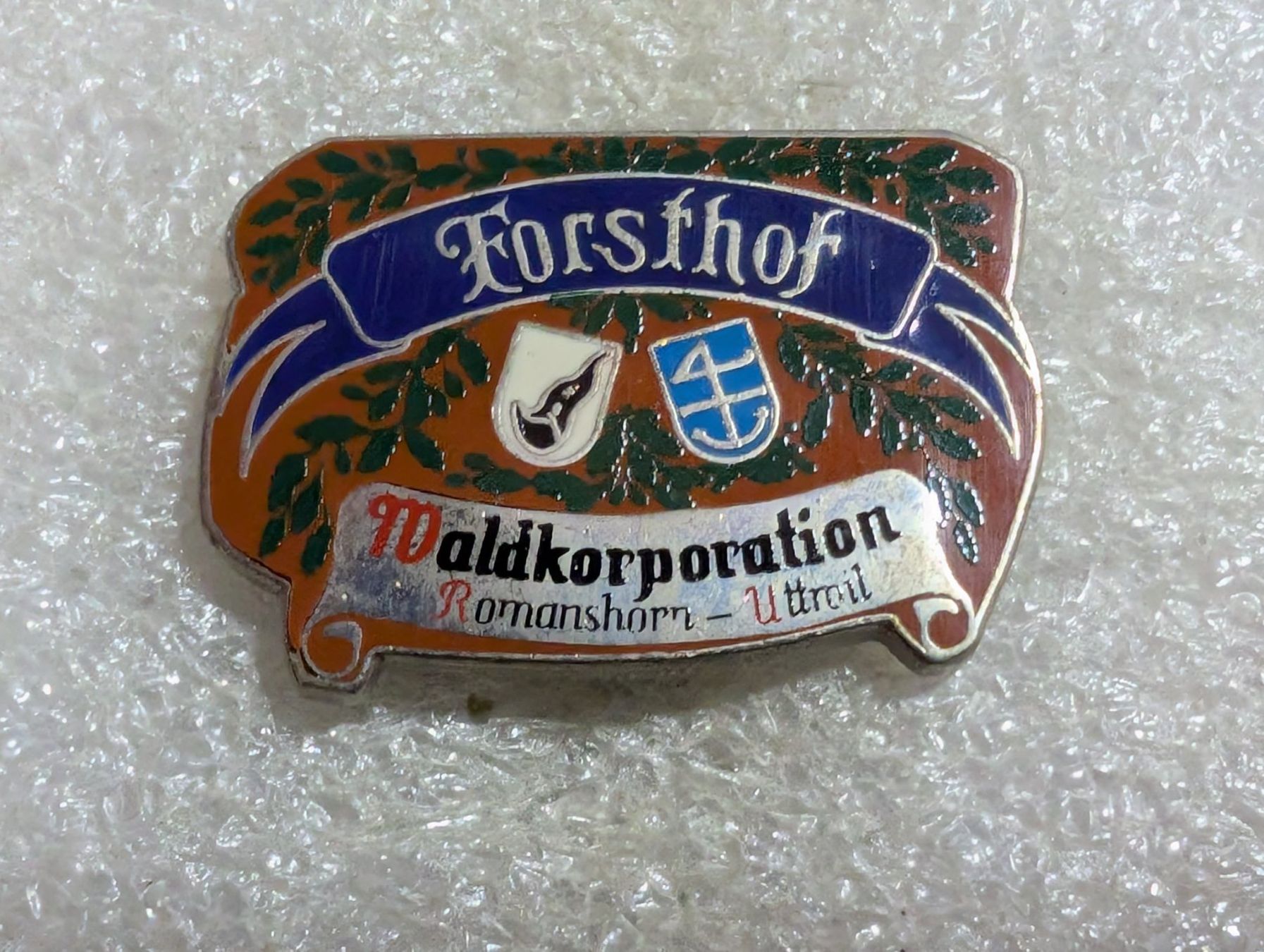 Placchette & Badge: Ansteckpin 157: Forsthof Romanshorn – Usato da Oppligen venduto da Pin-Fall-Shop
