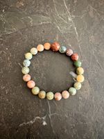 Farbenfrohes Edelstein-Armband, Sommer-Look, neuwertig