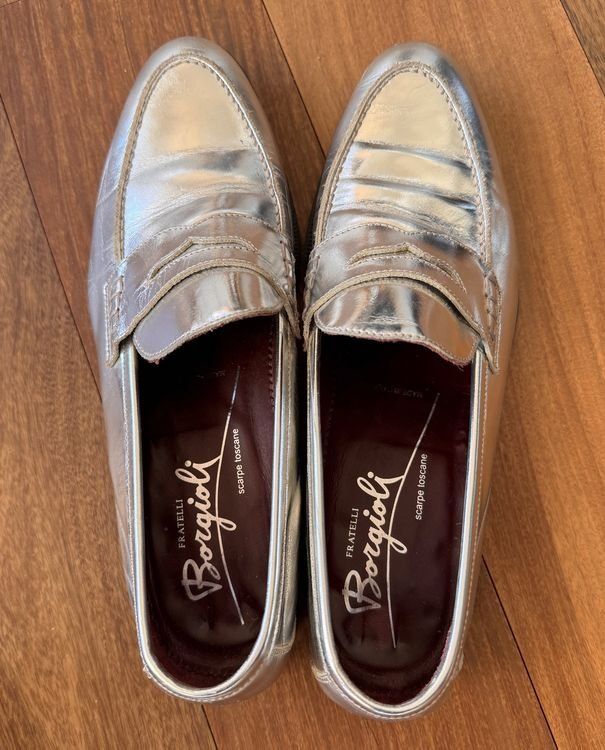 Scarpe da donna: Silberner Loafer von Fratelli Borgioli – Usato da Meilen venduto da ssp2023 1
