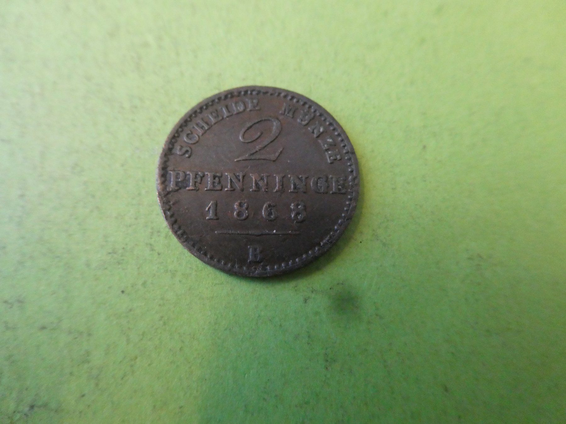 Alle Münzen: Preussen 1868 B, 2 Pfennig – Gebraucht aus Hinterforst von Rohusri