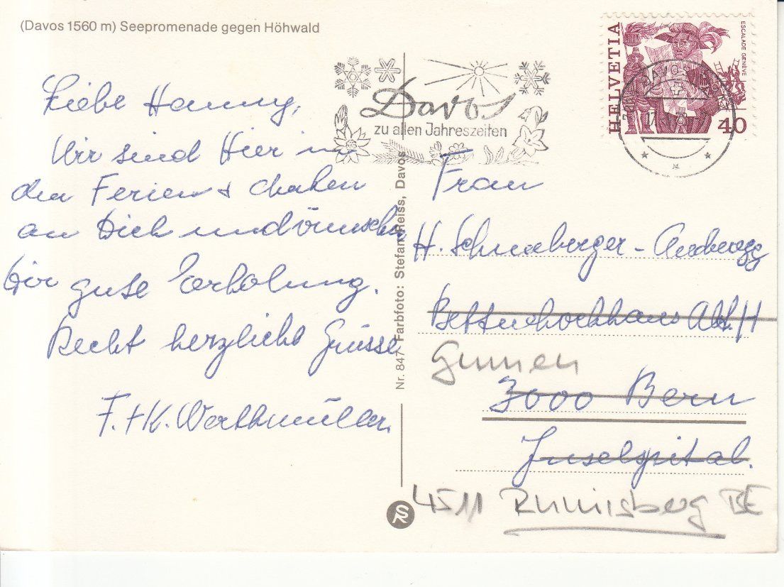 Cartoline postali: Davos 1978 – Usato da Bürglen TG venduto da StampGraf 1