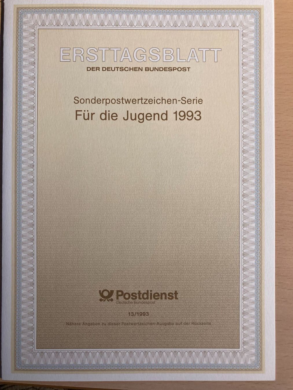 Tutti i francobolli: Deutschland 1993 Satz Jugend Käfer Ersttagsblatt – Nuovo (secondo la descrizione) da Winterthur venduto da schnueps 1