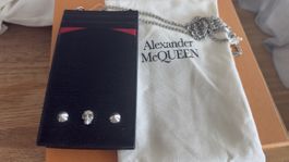 ALEXANDER MCQUEEN Black Embossed Leather Skull Phone Case On