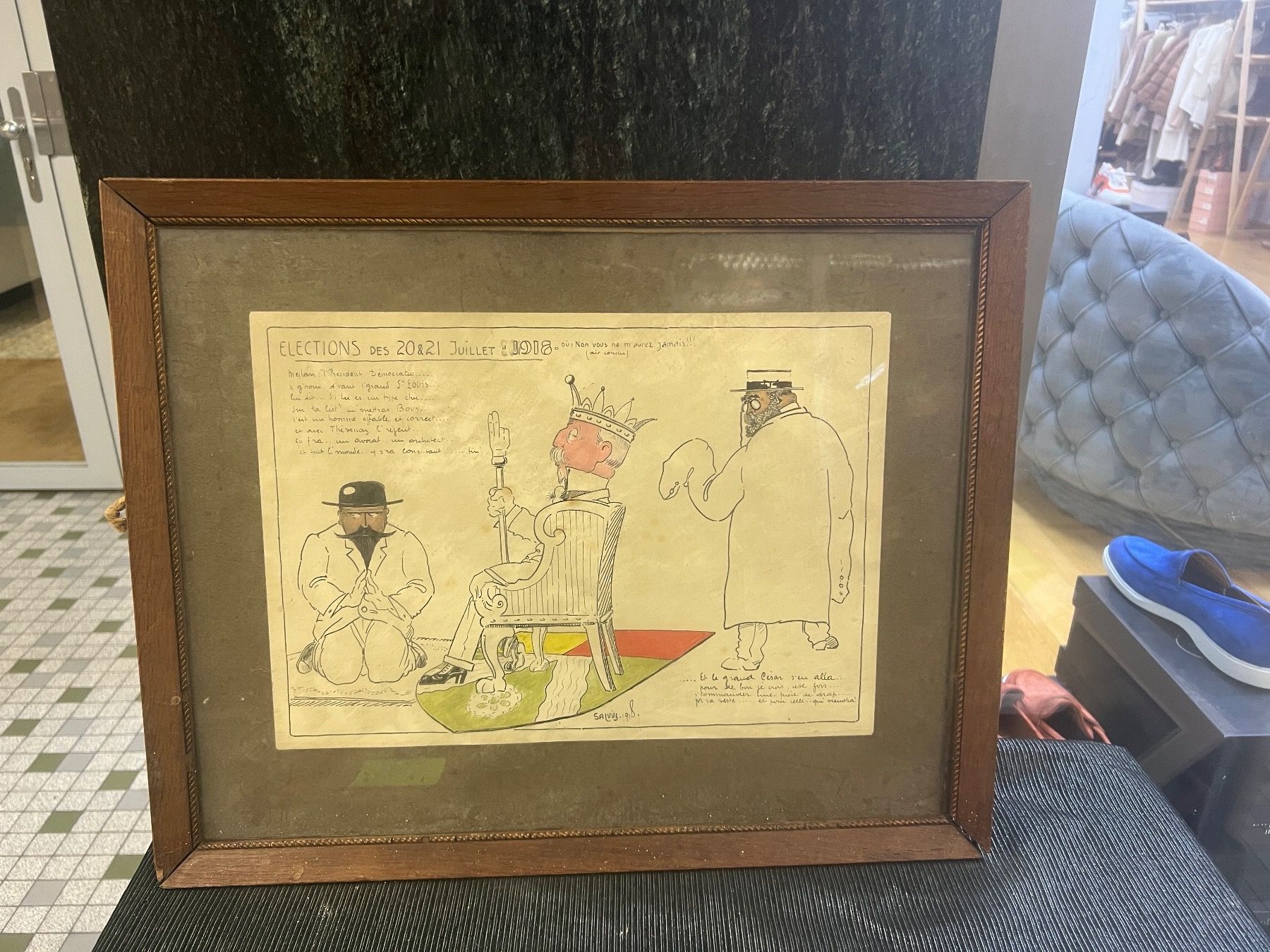 Dipinti: DESSIN ÉLECTIONS 1918 Signé et daté – Usato da Genève venduto da Qanil77