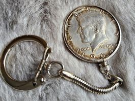 Half Dollar Münze, US, 1964, JFK, Schlüsselanhänger