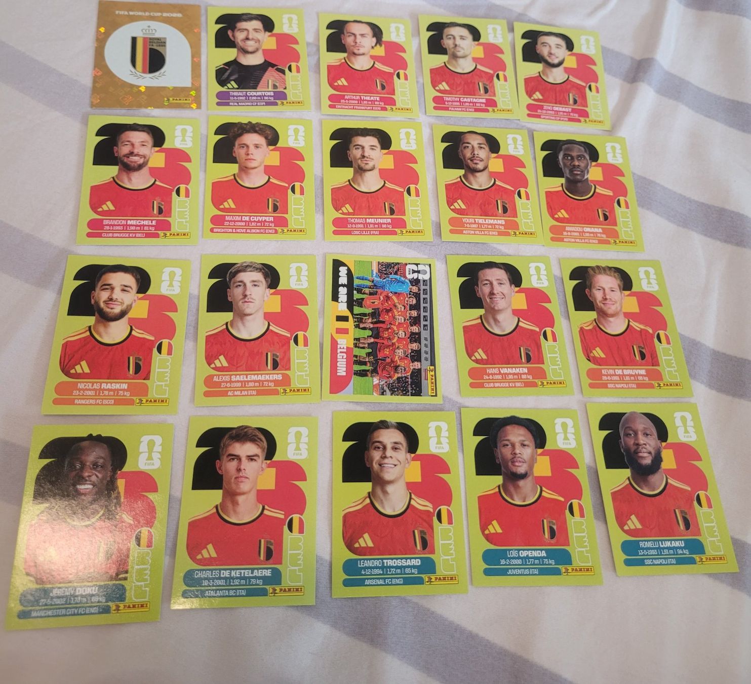 Panini Cartes à collectionner: Équipe complète Belgique – Neuf (Voir description) à Martigny par sil_ht2d