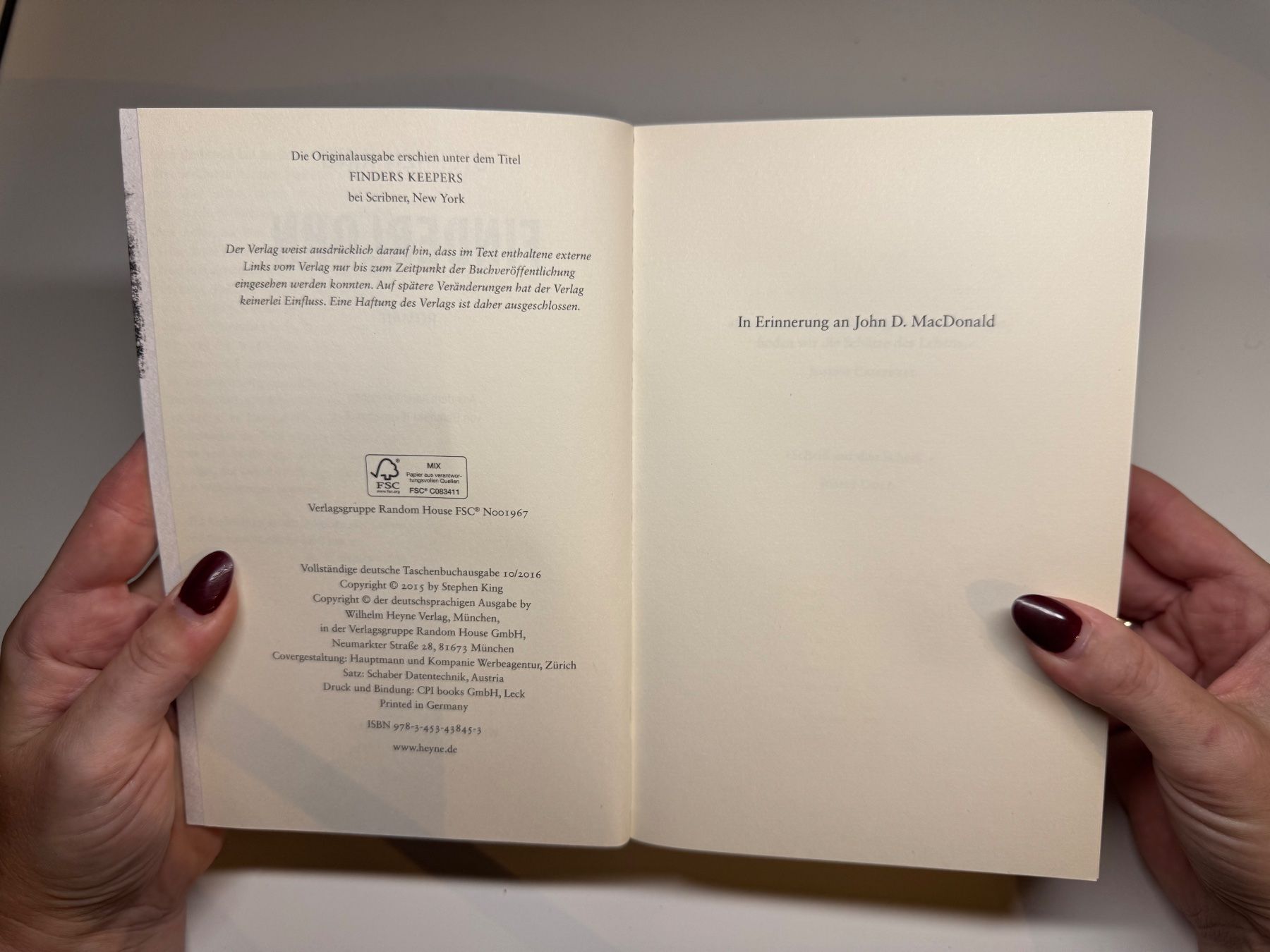 Libri: ROMAN: Stephen King, Finderlohn – Usato da Grosswangen venduto da Deutsche_Romane 3