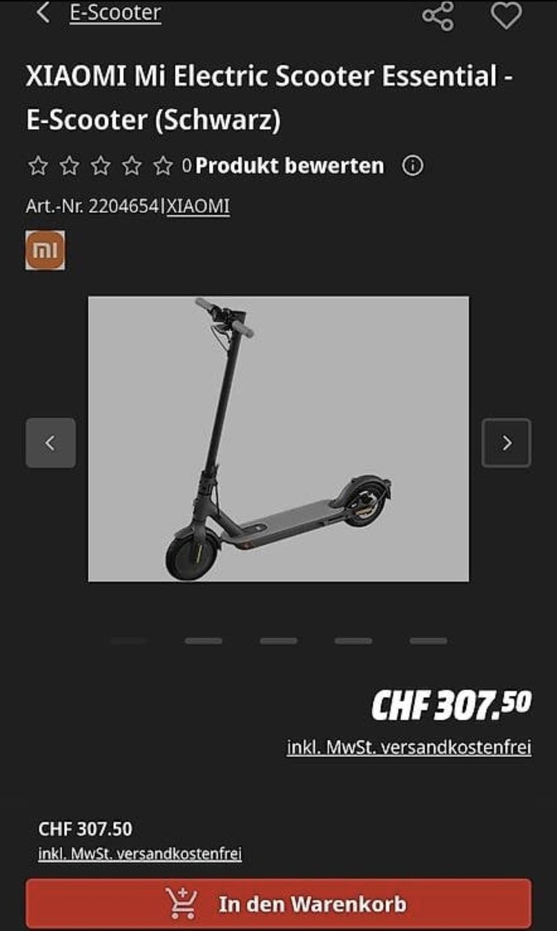 Scooters: Xiaomi e-Scooter Essential schwarz mit Garantie – D'occasion à Binningen par Mousse_au_Shoppola 4
