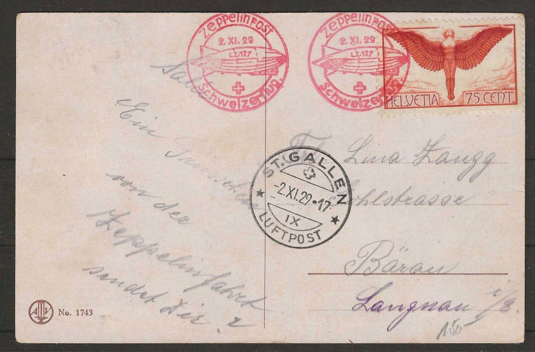 Tutti i francobolli: 1929 : AK - Zeppelinpost 1929 - Schweizerflug – Usato da Gümligen venduto da Geniusbuy
