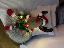 Süsser Deko-Elch mit Licht, Weihnachtsdeko, neu.