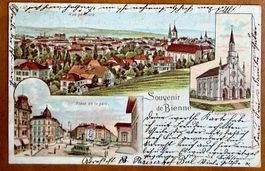 Biel - Souvenir de Bienne - Litho 1903