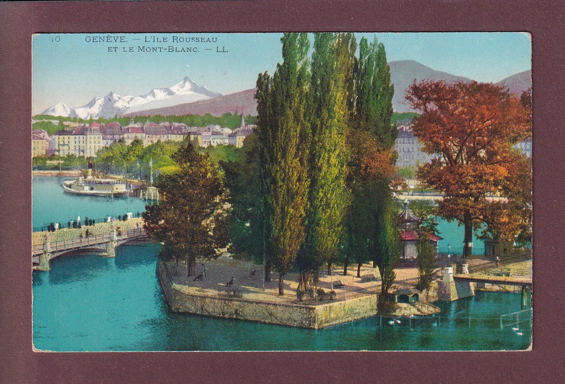 Cartoline postali: GENEVE - Île Rousseau – Usato da Pully venduto da nicecards