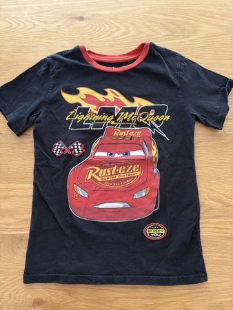 T-shirt Cars Lightning McQueen nero tg 128