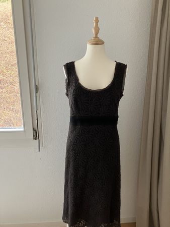 Vintage Gerard Darel Kleid Gr 38 Spitze Virgin Wool Braun