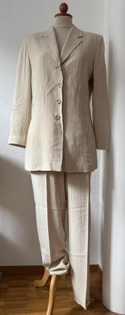 Costume tailleur rayé beige T.40 FR Gérard Darel