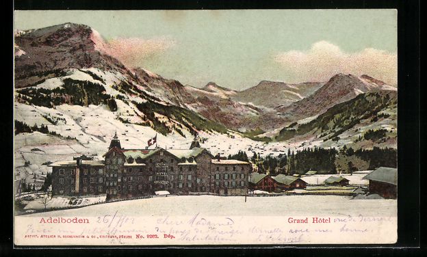 Cartoline postali: AK Adelboden, Grand Hotel, 1903 – Usato da Berlin venduto da bartko-reher