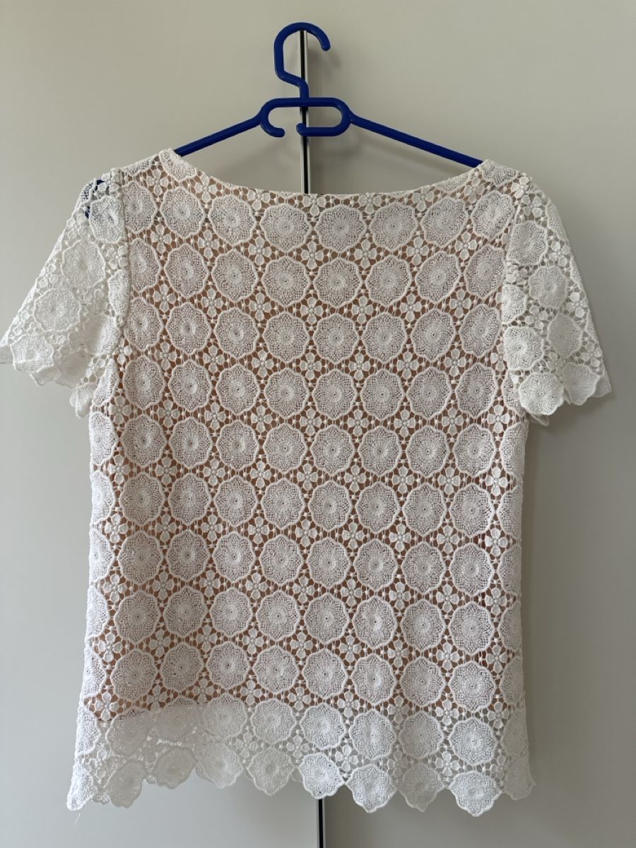 Gant Blusen: Gant  Bluse mit Spitze, off- white, Grösse 38 - – Gebraucht aus Dübendorf von Moebelverkauf10 1