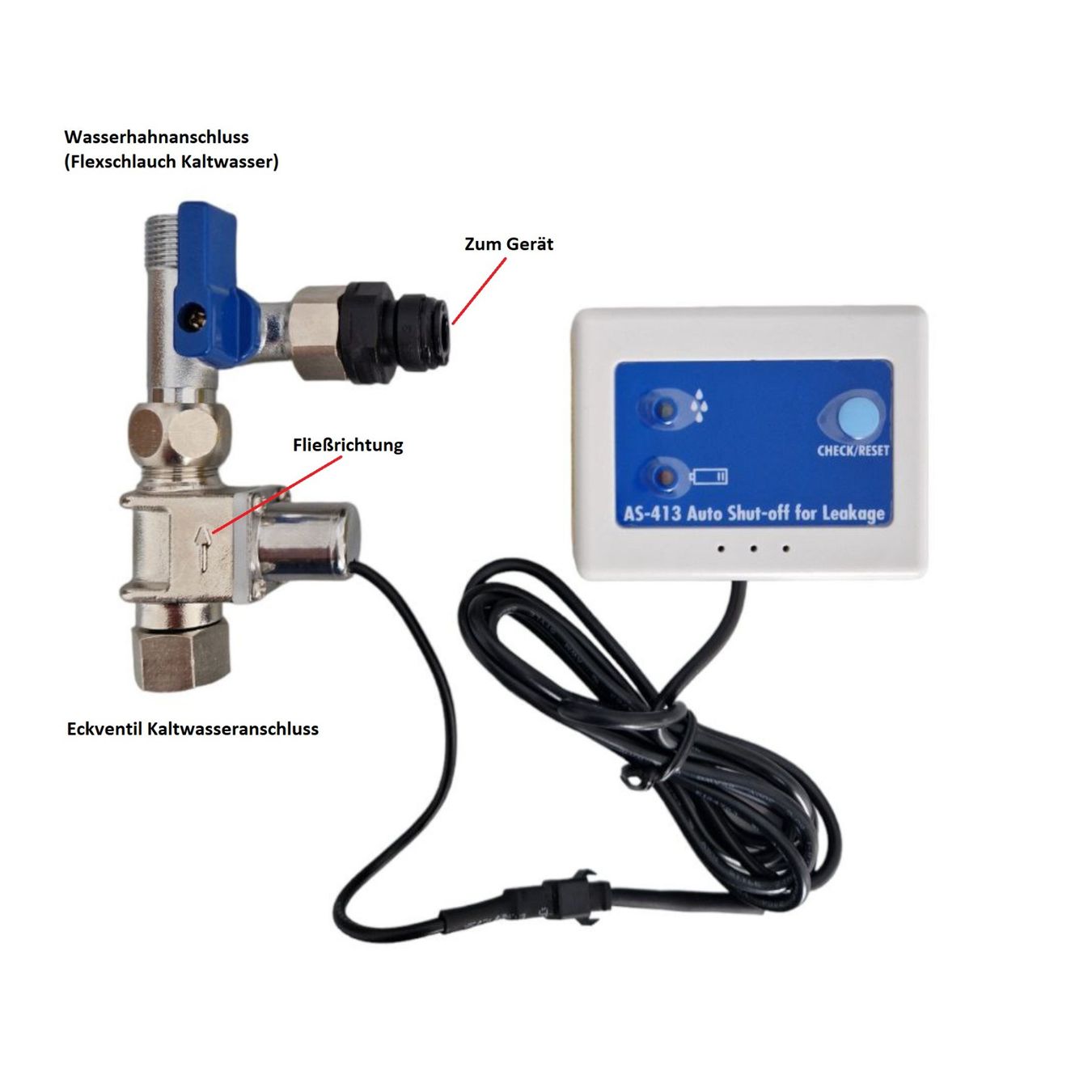 Sistemi d'allarme: Aquastop mit elektronischem Sensor – Nuovo e nell'imballaggio originale da Murten venduto da Aquarello 2