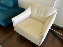 Ledersessel Klubsessel von Willi Schillig in weiss