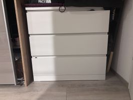 Malm Kommode weiss mit 3 Schubladen