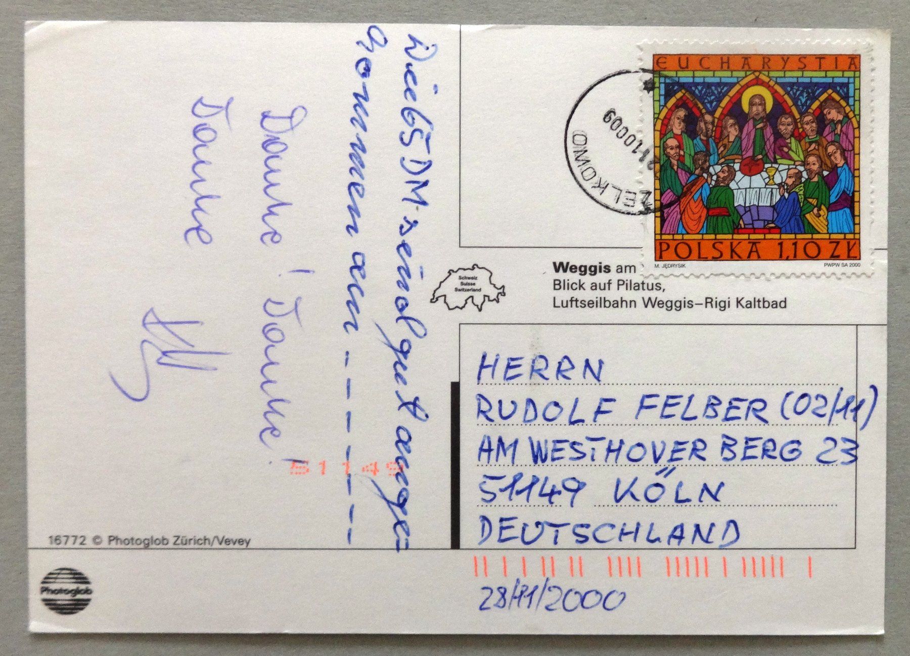 Cartoline postali: Weggis, Blick auf Pilatus – Usato da Fétigny venduto da Billy2miny 1