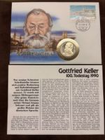 GOTTFRIED KELLER -Münzbrief 15.7.90 - Gedenk 5 Fr. 1990- FDC