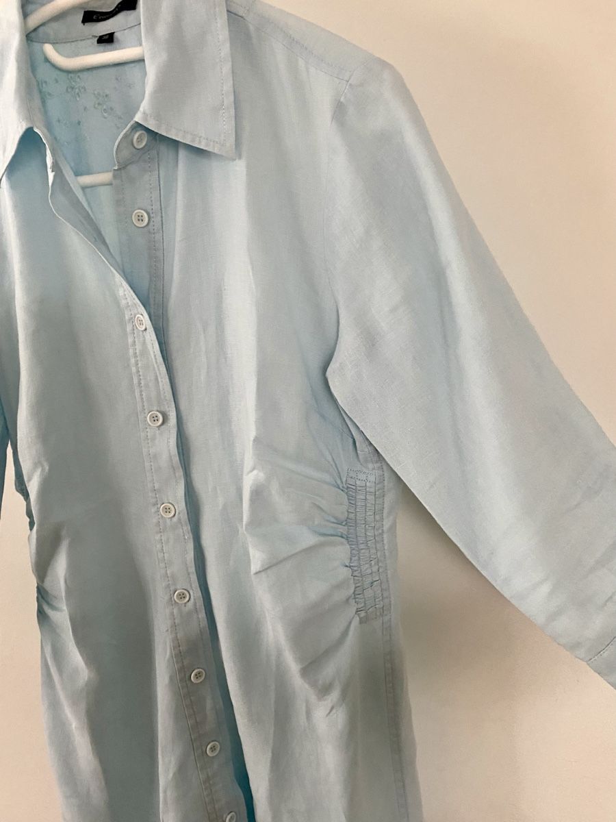Essentiel Antwerp Kleider: Essentiel Antwerpen Hemdkleid, Gr. 38, hellblau, Leinen – Gebraucht aus Jona von Flamingoo 1